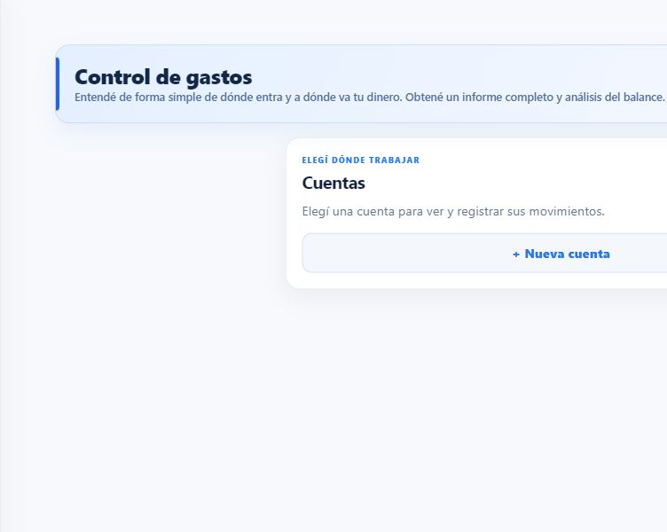 Pantalla actual de Control de gastos de ProCuentas